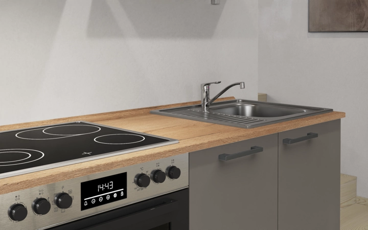 Nobilia SPA Galley kitchen 210 cm with appliances planning 12 3
