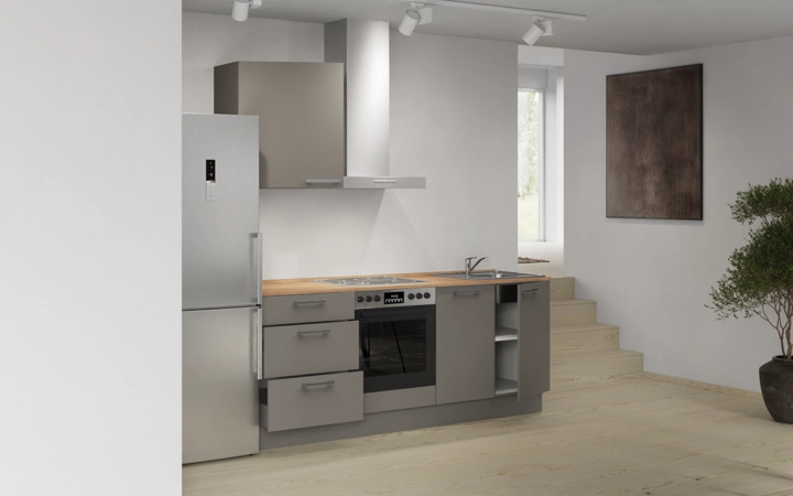 Nobilia SPA Galley kitchen 210 cm with appliances planning 12 4