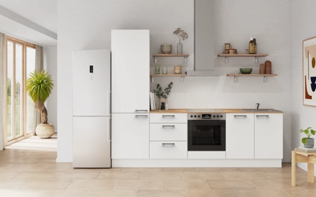 Nobilia Galley kitchen 270 cm with appliances planning 12 Alpine white matt Touch