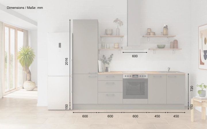 Nobilia SPA Galley kitchen 270 cm with appliances planning 12 5