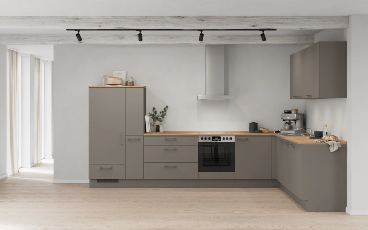 Nobilia SPA L-shaped kitchen 366,6 cm x 246,6 cm with appliances planning 14 0