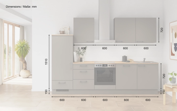 Nobilia SPA Galley kitchen 300 cm with appliances planning 14 5