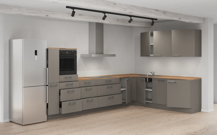 Nobilia SPA L-shaped kitchen 366,6 cm x 246,6 cm with appliances planning 15 4