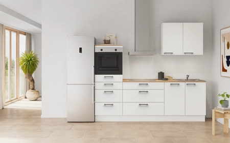 Nobilia Galley kitchen 240 cm with appliances planning 15 Alpine white matt Touch