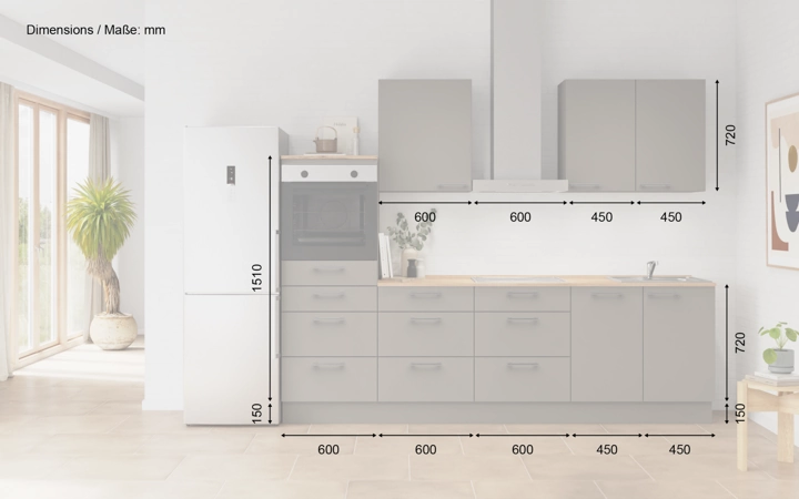 Nobilia SPA Galley kitchen 270 cm with appliances planning 15 5