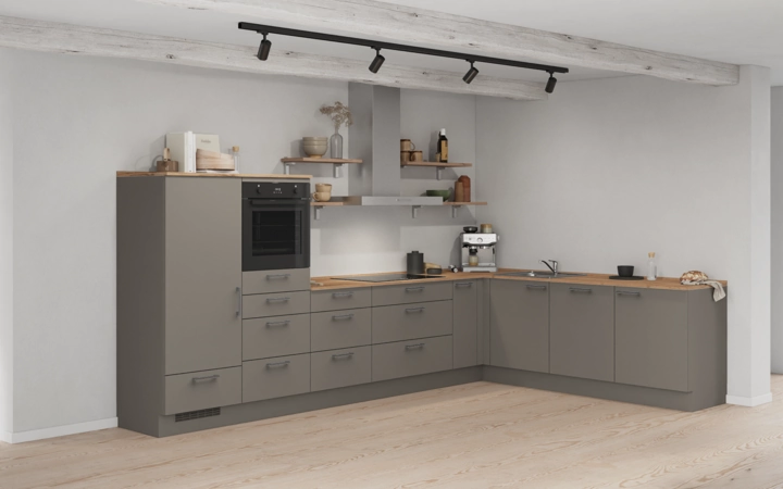 Nobilia SPA L-shaped kitchen 366,6 cm x 246,6 cm with appliances planning 16 1
