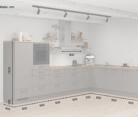 Nobilia SPA L-shaped kitchen 366,6 cm x 246,6 cm with appliances planning 16 5