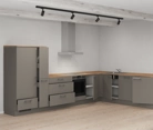Nobilia SPA L-shaped kitchen 366,6 cm x 246,6 cm with appliances planning 17 4