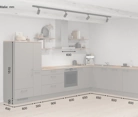 Nobilia SPA L-shaped kitchen 366,6 cm x 246,6 cm with appliances planning 17 5