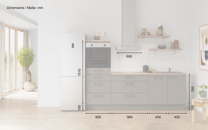Nobilia SPA Galley kitchen 240 cm with appliances planning 18 5