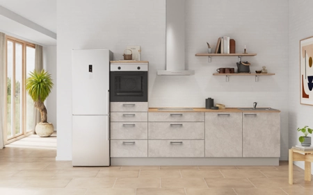 Nobilia Galley kitchen 270 cm with appliances planning 18 Concrete grey matt Riva