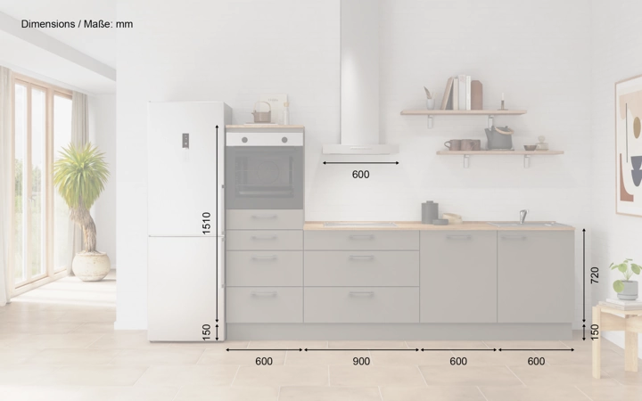 Nobilia SPA Galley kitchen 270 cm with appliances planning 18 5