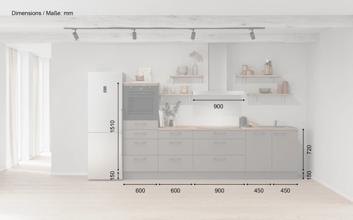 Nobilia SPA Galley kitchen 300 cm with appliances planning 18 5