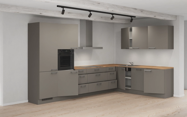 Nobilia SPA L-shaped kitchen 366,6 cm x 246,6 cm with appliances planning 2 4