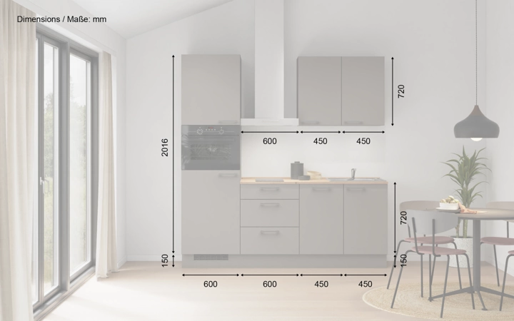 Nobilia SPA Galley kitchen 210 cm with appliances planning 2 5