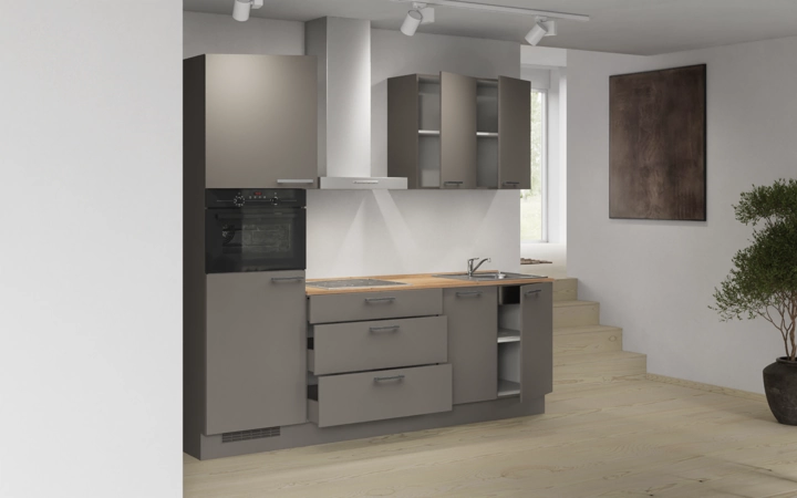 Nobilia SPA Galley kitchen 240 cm with appliances planning 2 4