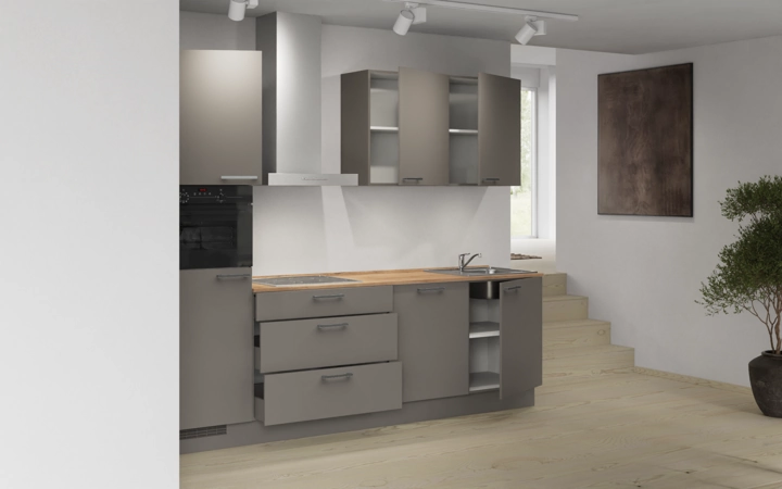 Nobilia SPA Galley kitchen 270 cm with appliances planning 2 4