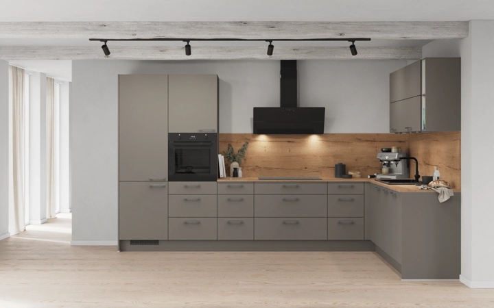 Nobilia SPA L-shaped kitchen 366,6 cm x 246,6 cm with appliances planning 3 0
