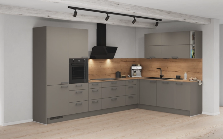 Nobilia SPA L-shaped kitchen 366,6 cm x 246,6 cm with appliances planning 3 1
