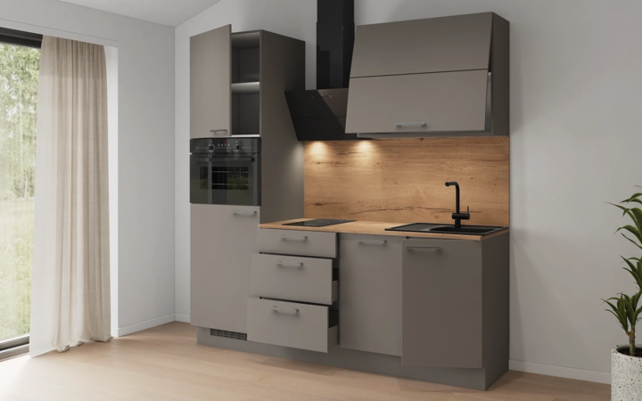 Nobilia SPA Galley kitchen 210 cm with appliances planning 3 4