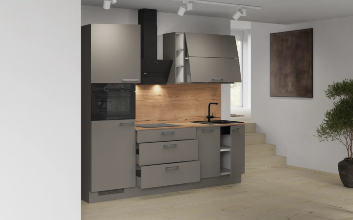 Nobilia SPA Galley kitchen 240 cm with appliances planning 3 4