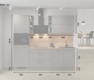 Nobilia SPA Galley kitchen 240 cm with appliances planning 3 5