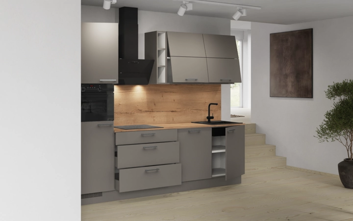Nobilia SPA Galley kitchen 270 cm with appliances planning 3 4