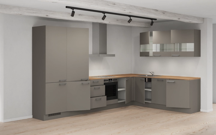 Nobilia SPA L-shaped kitchen 366,6 cm x 246,6 cm with appliances planning 4 4