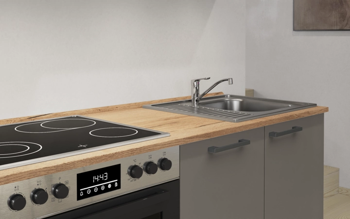 Nobilia SPA Galley kitchen 240 cm with appliances planning 4 3