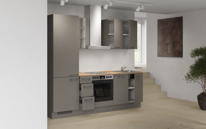Nobilia SPA Galley kitchen 240 cm with appliances planning 4 4