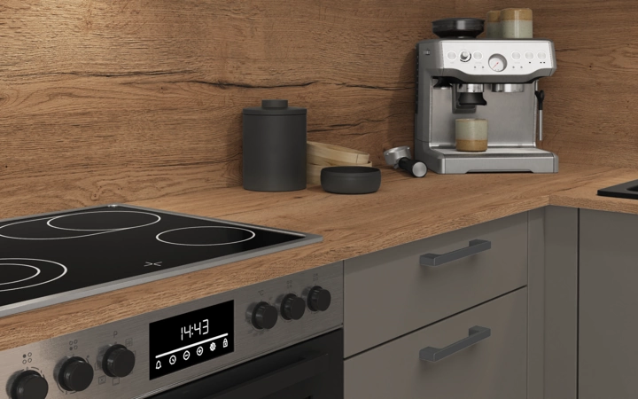 Nobilia SPA L-shaped kitchen 366,6 cm x 246,6 cm with appliances planning 5 3