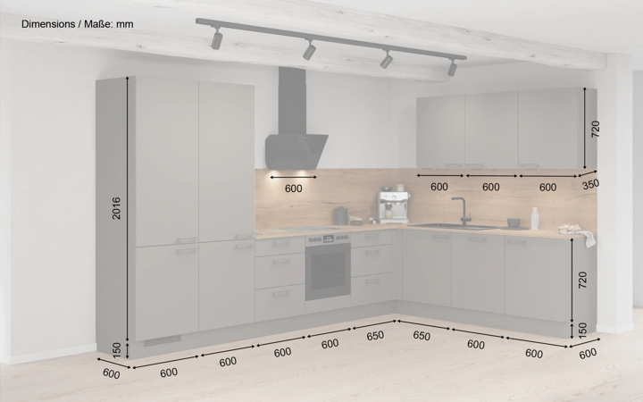 Nobilia SPA L-shaped kitchen 366,6 cm x 246,6 cm with appliances planning 5 5