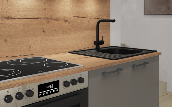 Nobilia SPA Galley kitchen 240 cm with appliances planning 5 3
