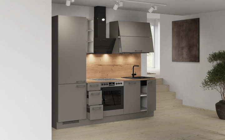 Nobilia SPA Galley kitchen 240 cm with appliances planning 5 4