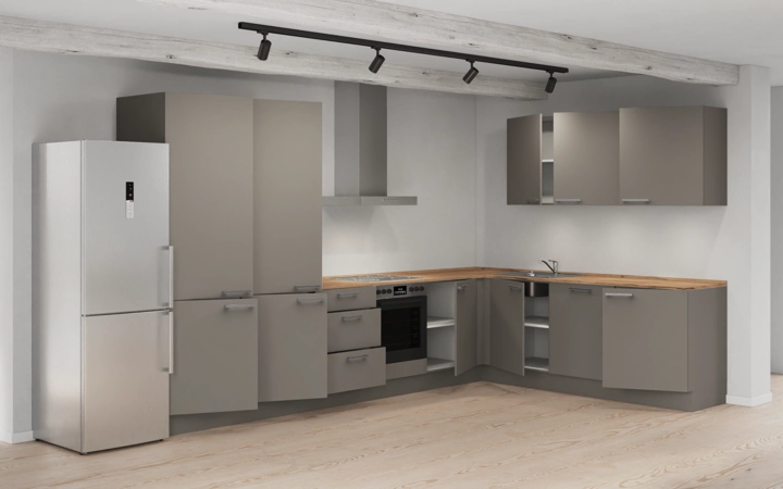 Nobilia SPA L-shaped kitchen 366,6 cm x 246,6 cm with appliances planning 6 4