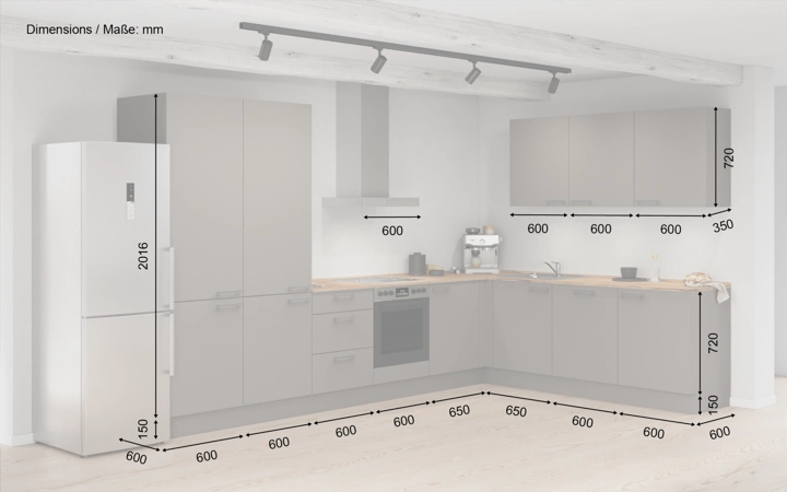 Nobilia SPA L-shaped kitchen 366,6 cm x 246,6 cm with appliances planning 6 5