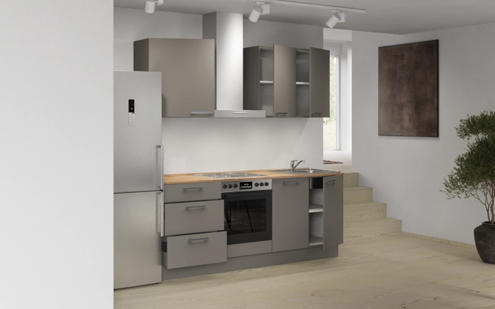 Nobilia SPA Galley kitchen 210 cm with appliances planning 6 4