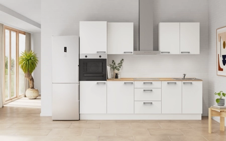 Nobilia Galley kitchen 270 cm with appliances planning 7 Alpine white matt Touch