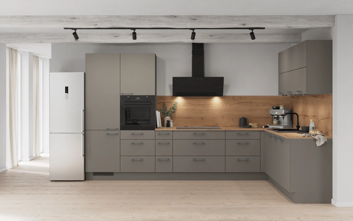 Nobilia SPA L-shaped kitchen 366,6 cm x 246,6 cm with appliances planning 8 0