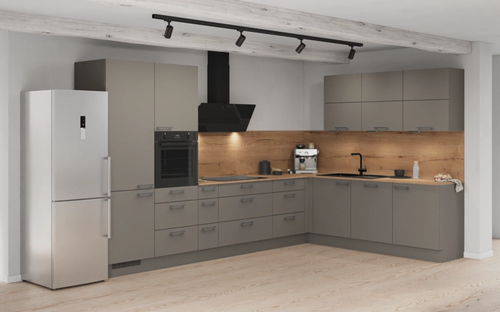 Nobilia SPA L-shaped kitchen 366,6 cm x 246,6 cm with appliances planning 8 1