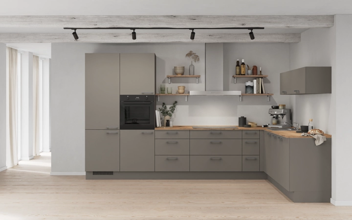 Nobilia SPA L-shaped kitchen 366,6 cm x 246,6 cm with appliances planning 9 0