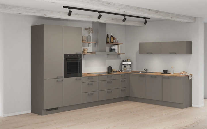 Nobilia SPA L-shaped kitchen 366,6 cm x 246,6 cm with appliances planning 9 1