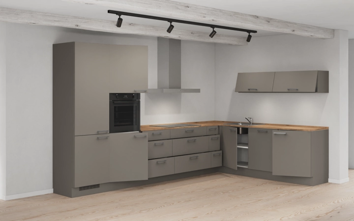 Nobilia SPA L-shaped kitchen 366,6 cm x 246,6 cm with appliances planning 9 4