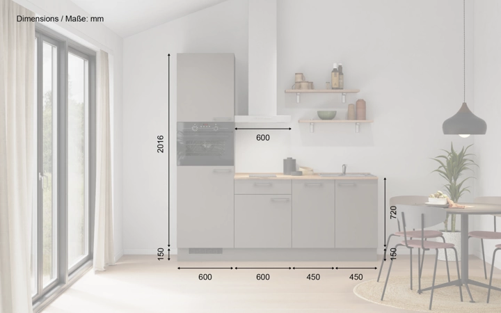 Nobilia SPA Galley kitchen 210 cm with appliances planning 9 5